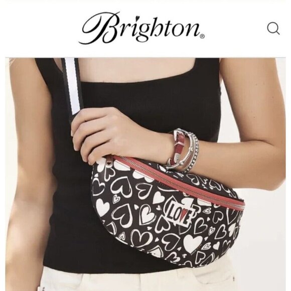 Brighton Belt Bag Endless Love Hearts Nylon Handbag Limited Edition Brand New - Picture 1 of 6